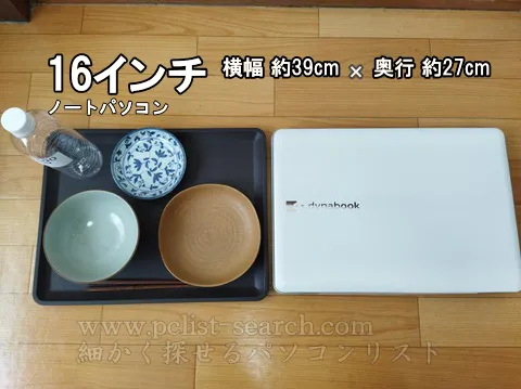 食堂の食器トレーと同じくらいの大きさ