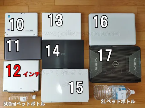 ノートPCのフタを閉じて並べました
