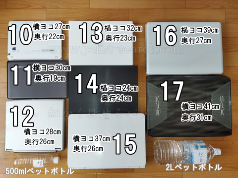 ノートPCのcm数がわかる写真